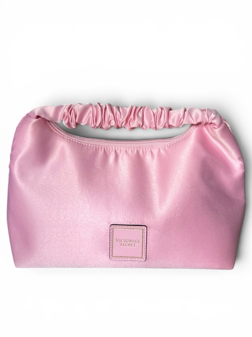 Victoria Secrets Sugar Pink Fleur Satin Scrunchie Bag